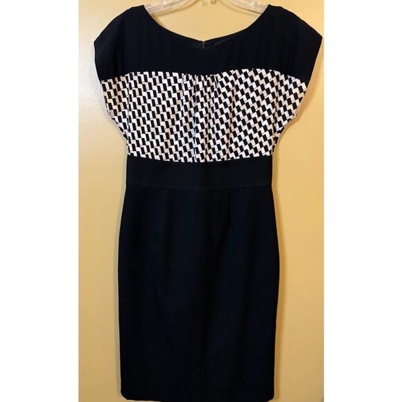 White House Black Market Silk Bodice Sheath Dress - Size 8 - Picture 1 of 5